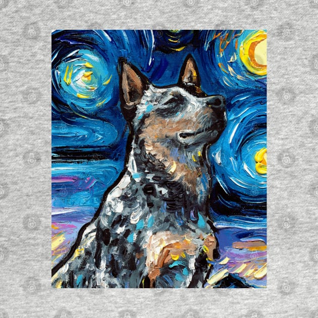 Blue Heeler Night Portrait by sagittariusgallery